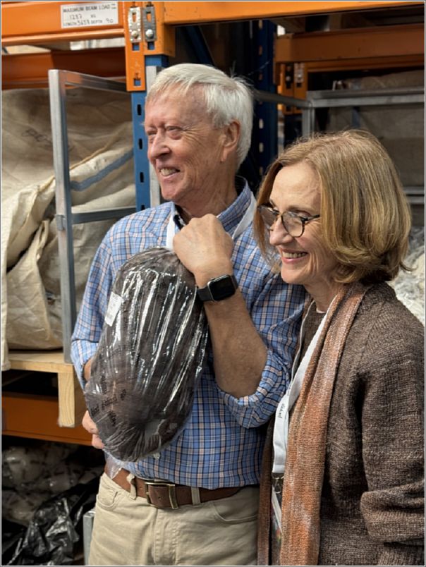 Richard and Elizabeth Ashford pose with some natural colored New Zealand wool in their Ashburton warehouse. Photo: Laurel Stone.Products made from Stuart and Sue Albreys Fine Fibre Farms wool. Photo: Laurel Stone.